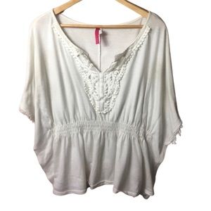 WHITE SHIRT w/ CINCHED WAIST!!